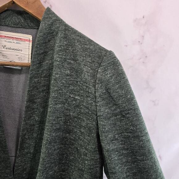 Anthropologie Blazer Women Small Dark Green Open Jacket Cartonnier Unstructured - Picture 12 of 13